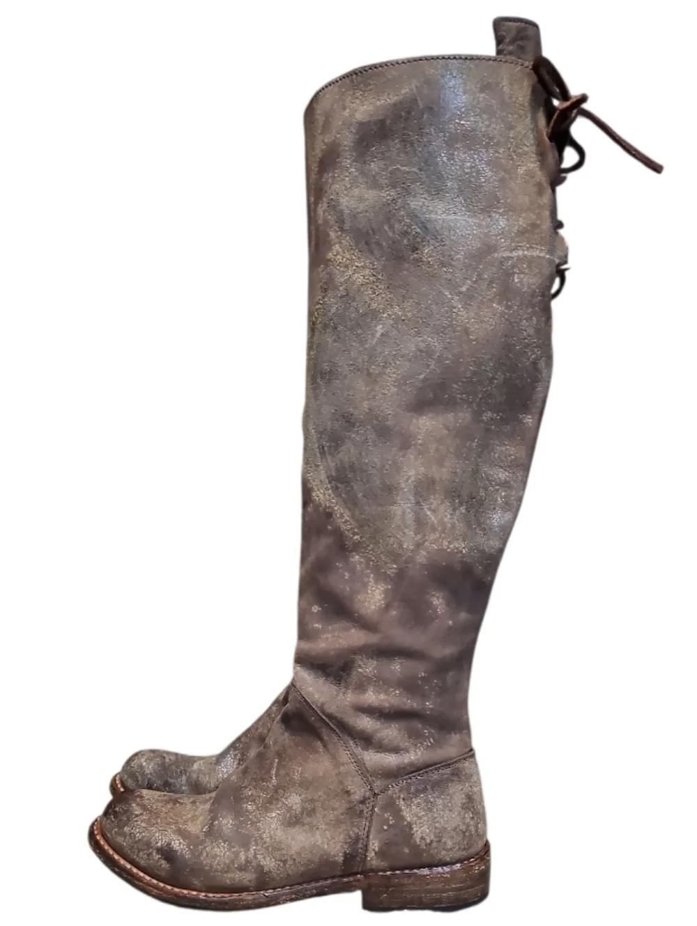 BED|STU Manchester Tall Distressed Brown Leather Riding Boots